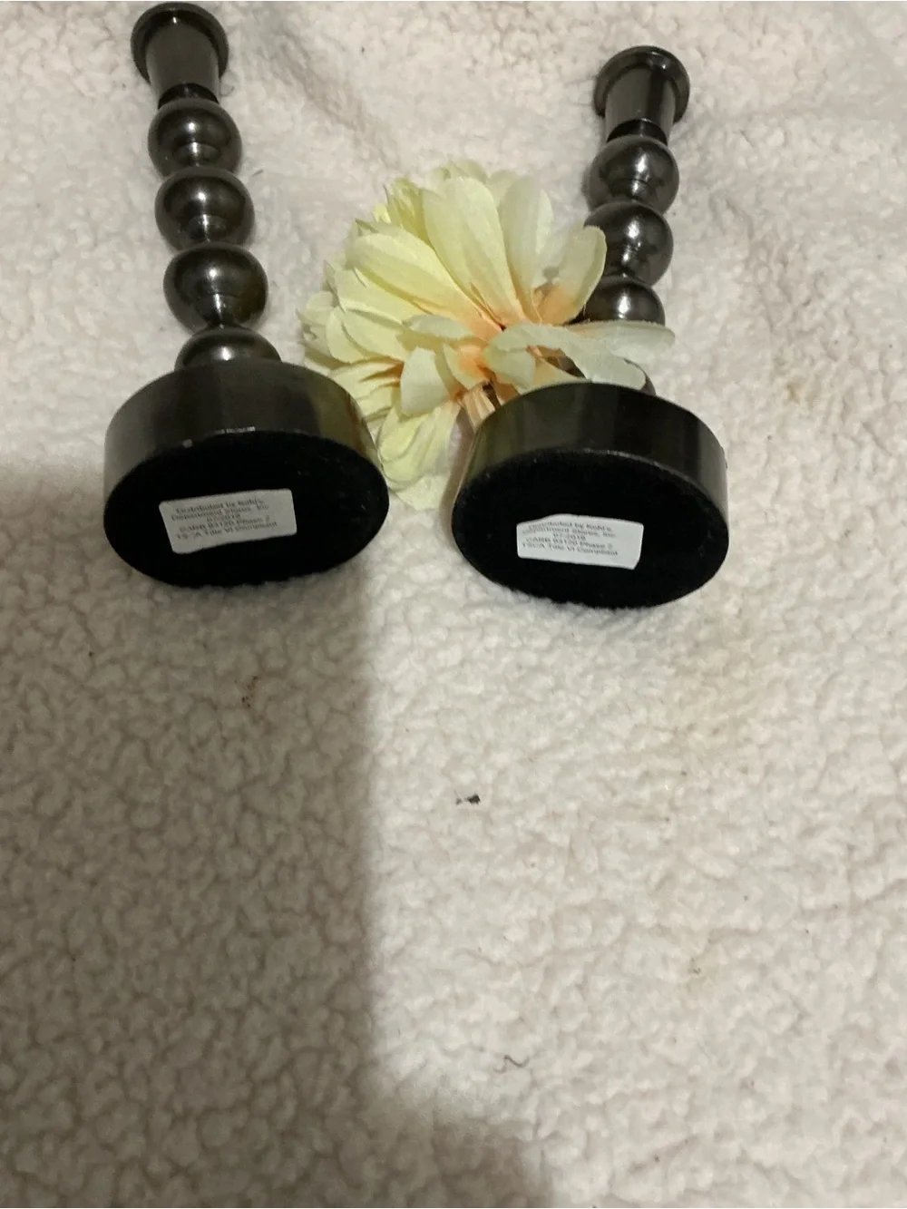 Metal Mulisha Black Spindle Candlestick Pair